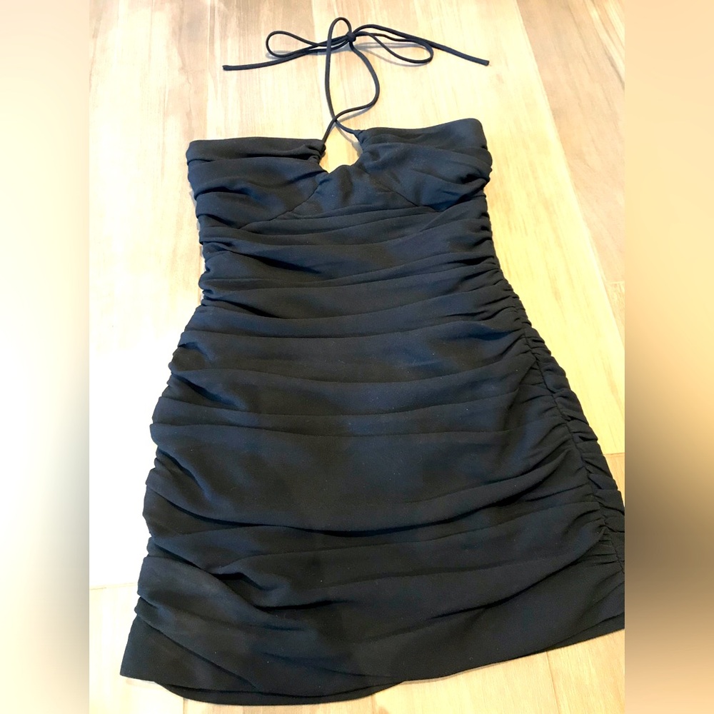 Elegant Black Halter Dress Zara size small